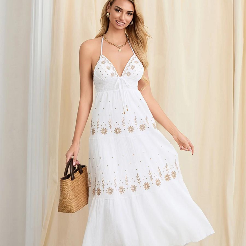 vestido-midi-babados na bainha-branco