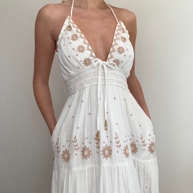 vestido-midi-babados na bainha-branco